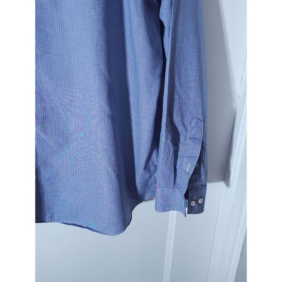 Ben Sherman Tailored Skinny Fit Mens Shirt 17 1/2 - 44/45 Blue Brown Checkered L - Picture 12 of 16